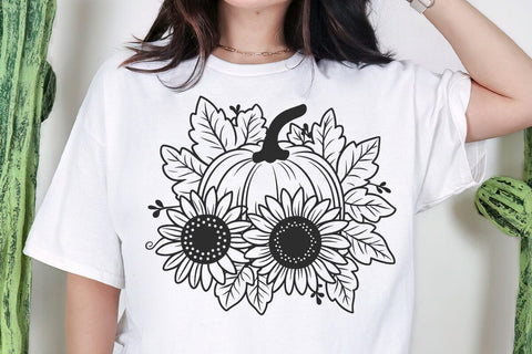 Flower Pumpkin svg, Pumpkin svg, Sunflower svg,Pumpkin fall svg, Thanksgiving svg, Fall svg, Autumn Svg Files, Floral pumpkin Svg SVG DesignDestine 