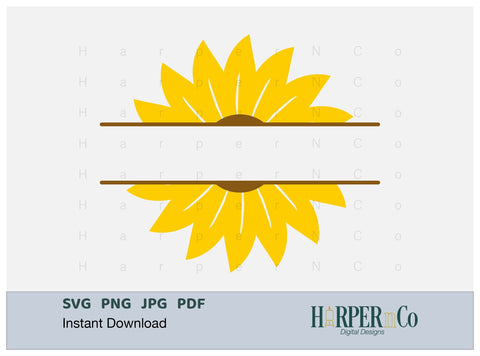 Flower Split 1 SVG PNG Cut EPS File SVG HarperNCo 