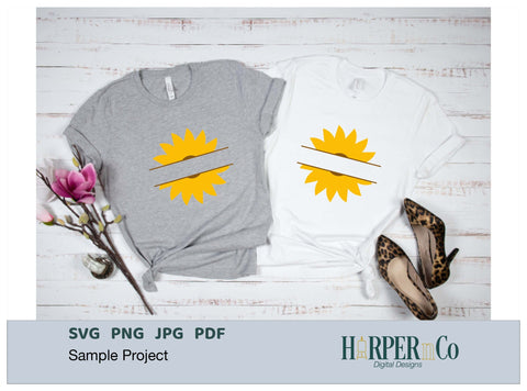 Flower Split 2 SVG PNG Cut EPS File SVG HarperNCo 