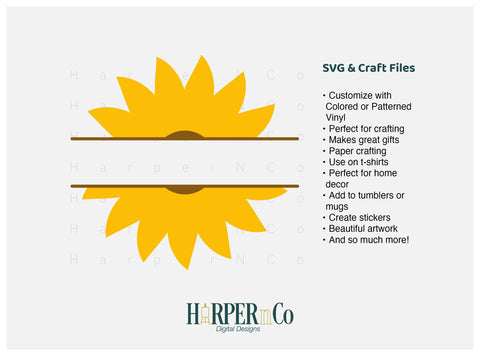 Flower Split 2 SVG PNG Cut EPS File SVG HarperNCo 
