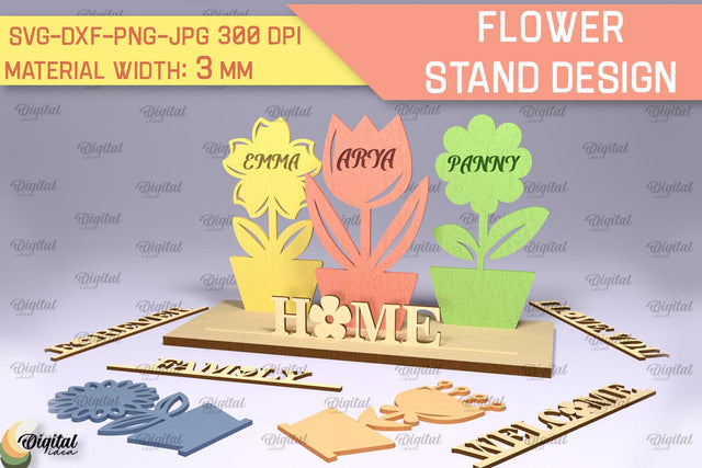Flower Stands Laser Cut. Home Decor Laser Cut SVG SVG Evgenyia Guschina 