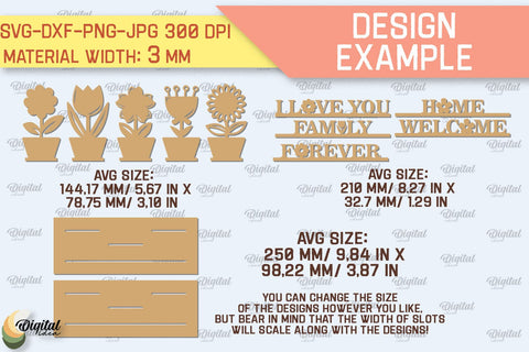 Flower Stands Laser Cut. Home Decor Laser Cut SVG SVG Evgenyia Guschina 