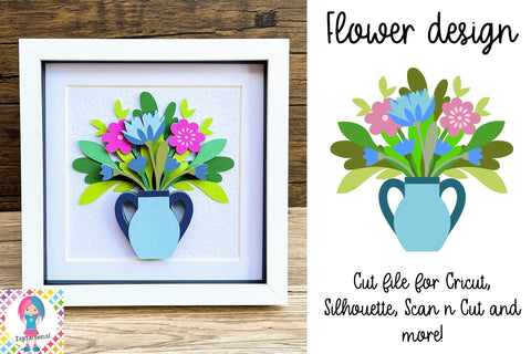 Flower SVG | 3D layered design. SVG Digital Gems 