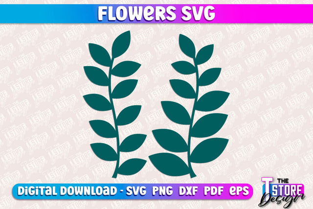 Flower SVG Design | Flower Templates | Leaf & Botanical Elements v.1 SVG The T Store Design 