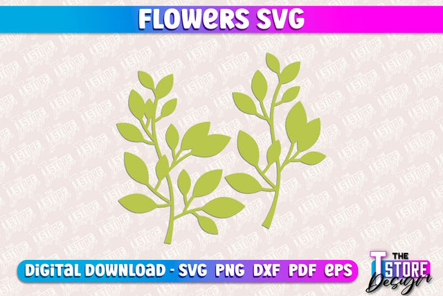 Flower SVG Design | Flower Templates | Leaf & Botanical Elements v.1 SVG The T Store Design 