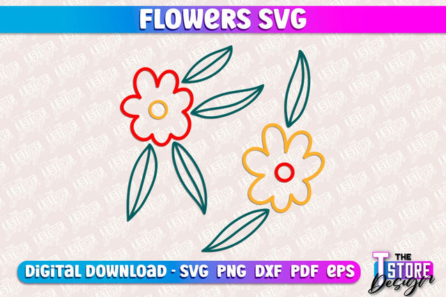 Flower SVG Design | Flower Templates | Leaf & Botanical Elements v.1 SVG The T Store Design 