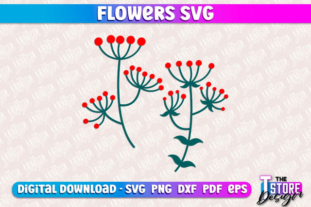 Flower SVG Design | Flower Templates | Leaf & Botanical Elements v.1 SVG The T Store Design 