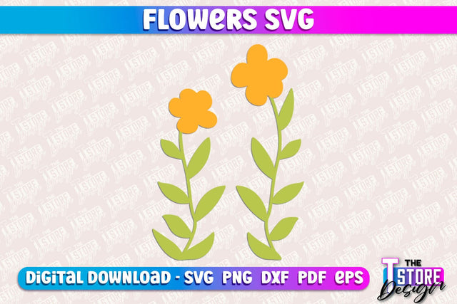 Flower SVG Design | Flower Templates | Leaf & Botanical Elements v.1 SVG The T Store Design 