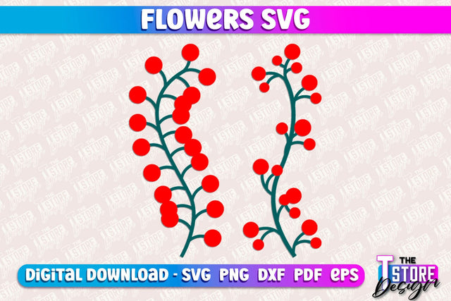 Flower SVG Design | Flower Templates | Leaf & Botanical Elements v.1 SVG The T Store Design 