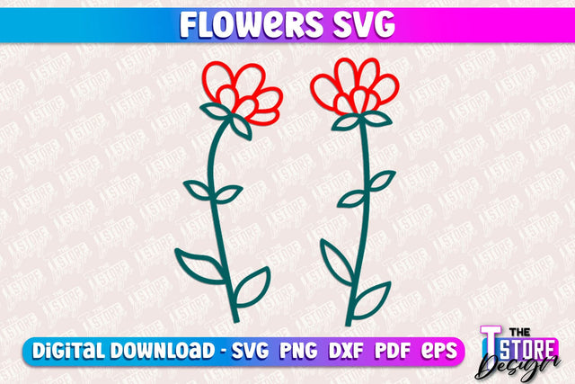 Flower SVG Design | Flower Templates | Leaf & Botanical Elements v.1 SVG The T Store Design 