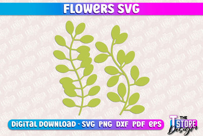 Flower SVG Design | Flower Templates | Leaf & Botanical Elements v.1 SVG The T Store Design 