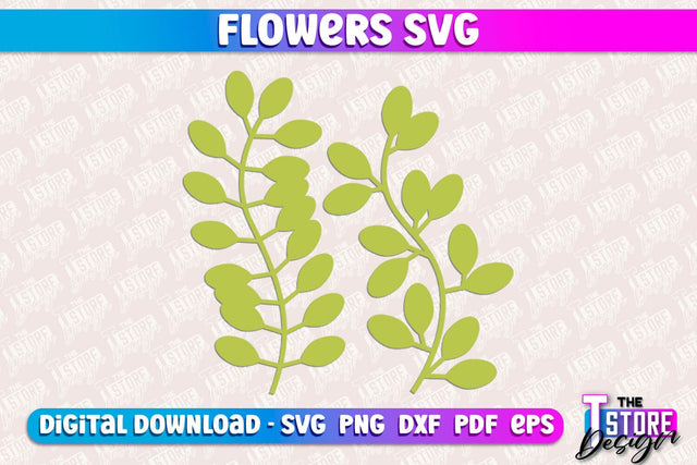 Flower SVG Design | Flower Templates | Leaf & Botanical Elements v.1 SVG The T Store Design 
