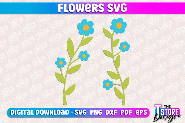Flower SVG Design | Flower Templates | Leaf & Botanical Elements v.1 SVG The T Store Design 