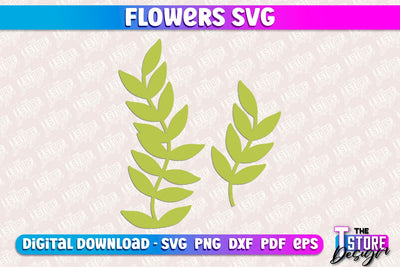 Flower SVG Design | Flower Templates | Leaf & Botanical Elements v.1 SVG The T Store Design 