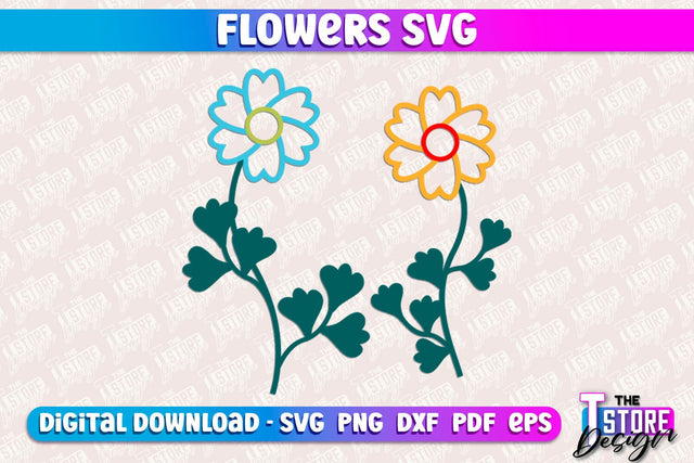 Flower SVG Design | Flower Templates | Leaf & Botanical Elements v.1 SVG The T Store Design 