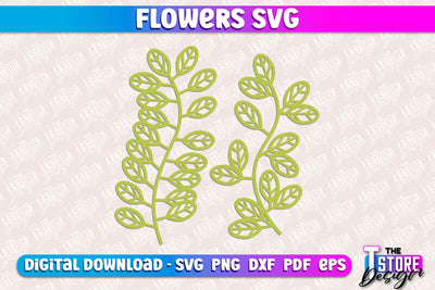 Flower SVG Design | Flower Templates | Leaf & Botanical Elements v.1 SVG The T Store Design 