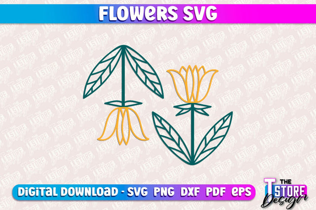 Flower SVG Design | Flower Templates | Leaf & Botanical Elements v.1 SVG The T Store Design 