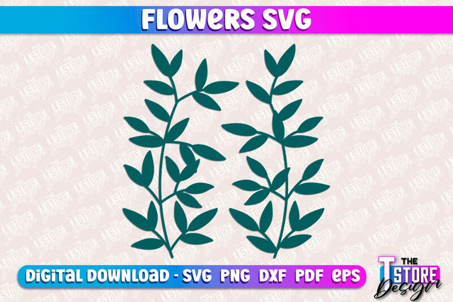 Flower SVG Design | Flower Templates | Leaf & Botanical Elements v.1 SVG The T Store Design 
