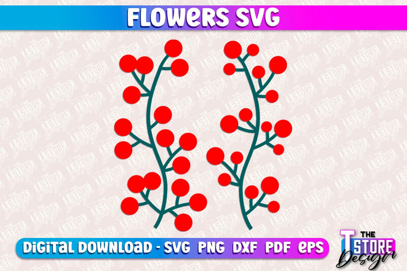 Flower SVG Design | Flower Templates | Leaf & Botanical Elements v.1 SVG The T Store Design 