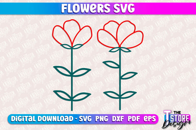 Flower SVG Design | Flower Templates | Leaf & Botanical Elements v.1 SVG The T Store Design 