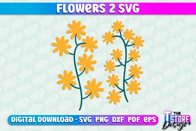 Flower SVG Design | Flower Templates | Leaf & Botanical Elements v.2 SVG The T Store Design 