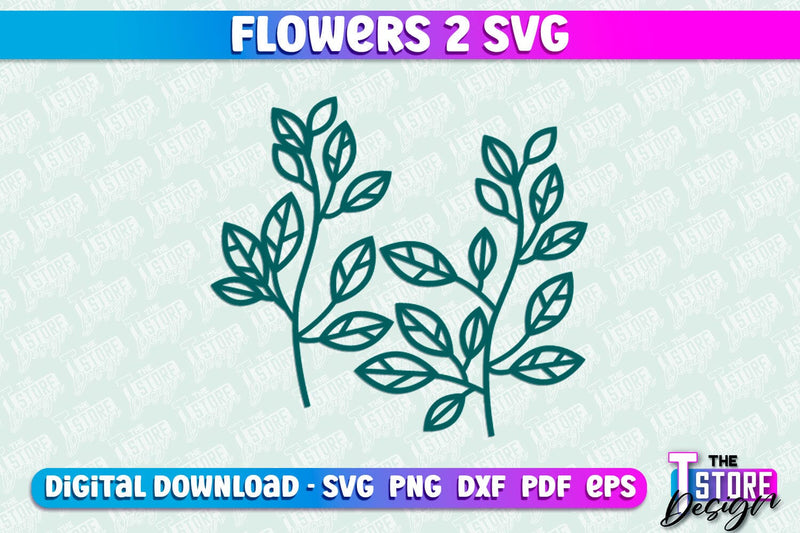 Flower SVG Design | Flower Templates | Leaf & Botanical Elements v.2 SVG The T Store Design 