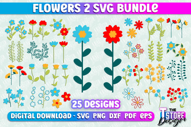 Flower SVG Design | Flower Templates | Leaf & Botanical Elements v.2 SVG The T Store Design 