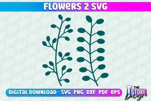 Flower SVG Design | Flower Templates | Leaf & Botanical Elements v.2 SVG The T Store Design 
