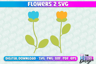 Flower SVG Design | Flower Templates | Leaf & Botanical Elements v.2 SVG The T Store Design 
