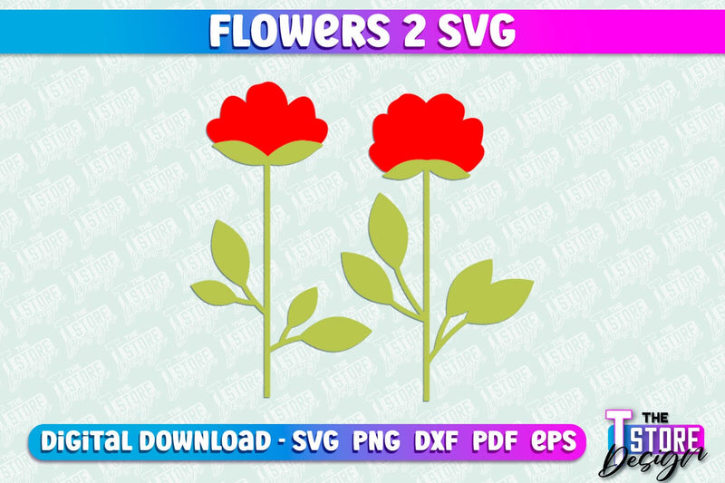 Flower SVG Design | Flower Templates | Leaf & Botanical Elements v.2 SVG The T Store Design 