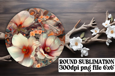 Flower Symphony Ornaments Car Coaster Sublimation Art Keychain PNG Sublimation afrosvg 