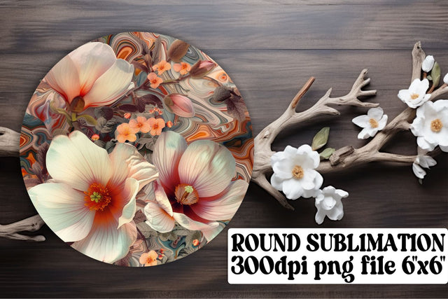 Flower Symphony Ornaments Car Coaster Sublimation Art Keychain PNG Sublimation afrosvg 