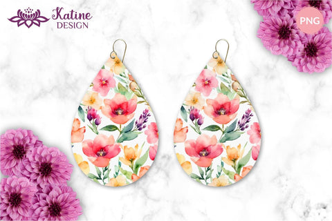 Flower Teardrop Earring Designs, Earring Sublimation Designs, Teardrop Earrings Bundle, Earrings Template, Sublimation Earrings, Teardrop Earring Sublimation Designs, PNG Earrings, Flower Earrings, Flower Earring Sublimation, Spring Sublimation Earrings Sublimation KatineDesign 