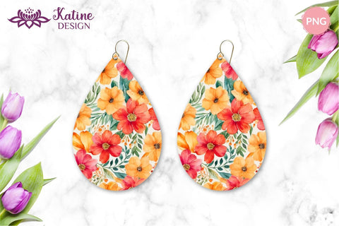 Flower Teardrop Earring Designs, Earring Sublimation Designs, Teardrop Earrings Bundle, Earrings Template, Sublimation Earrings, Teardrop Earring Sublimation Designs, PNG Earrings, Flower Earrings, Flower Earring Sublimation, Spring Sublimation Earrings Sublimation KatineDesign 
