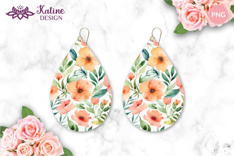 Flower Teardrop Earring Designs, Earring Sublimation Designs, Teardrop Earrings Bundle, Earrings Template, Sublimation Earrings, Teardrop Earring Sublimation Designs, PNG Earrings, Flower Earrings, Flower Earring Sublimation, Spring Sublimation Earrings Sublimation KatineDesign 