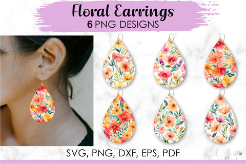 Flower Teardrop Earring Designs, Earring Sublimation Designs, Teardrop Earrings Bundle, Earrings Template, Sublimation Earrings, Teardrop Earring Sublimation Designs, PNG Earrings, Flower Earrings, Flower Earring Sublimation, Spring Sublimation Earrings Sublimation KatineDesign 