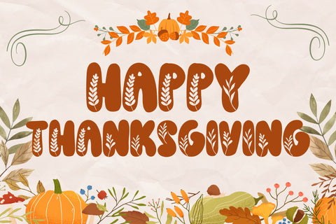 Flower Thanksgiving Font Font Dm Letter Studio 