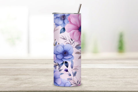Flower Tumbler Design, Flowers tumbler sublimation, 20 oz, Flower Tumbler Wrap, Sublimation PNG Design, Watercolor Sublimation FloridPrintables 