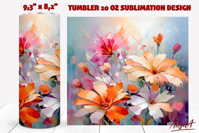 Flower tumbler sublimation wrap, bouquet of wild flowers Sublimation Angelina Semenova 