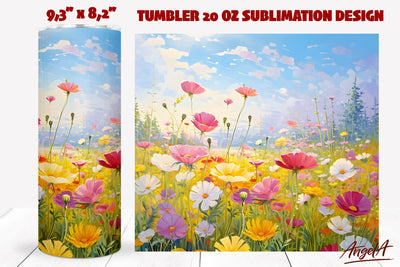 Flower tumbler sublimation wrap / oil paint texture Sublimation Angelina Semenova 