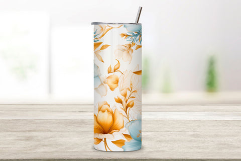 Flower Tumbler Wrap, Sublimation PNG Design, Watercolor Sublimation FloridPrintables 