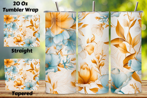Flower Tumbler Wrap, Sublimation PNG Design, Watercolor Sublimation FloridPrintables 