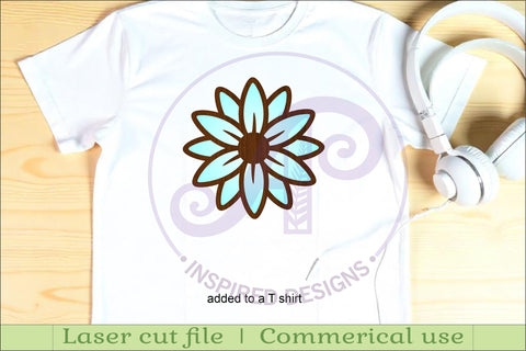 Flower two layer laser cut outs SVG files set 1 SVG APInspireddesigns 