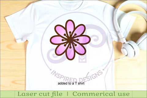 Flower two layer laser cut outs SVG files set 3 SVG APInspireddesigns 