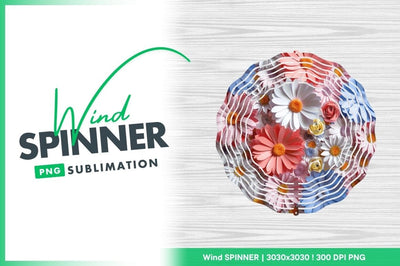 Flower wind spinner round sublimation design Sublimation Regulrcrative 