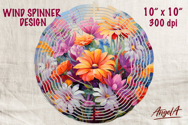 Flower wind spinner sublimation / colorful fields flowers Sublimation Angelina Semenova 