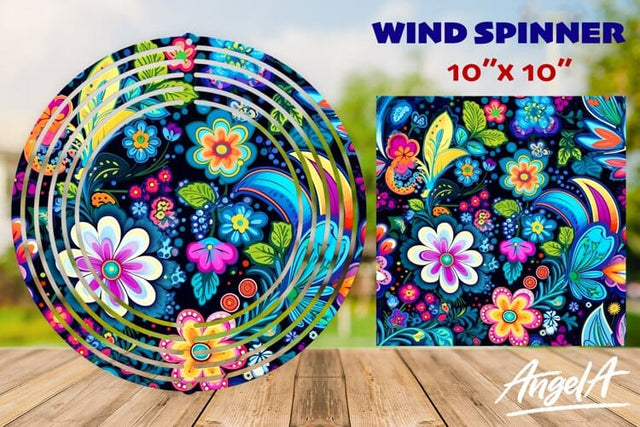 Flower wind spinner sublimation, floral paisley pattern Sublimation Angelina Semenova 
