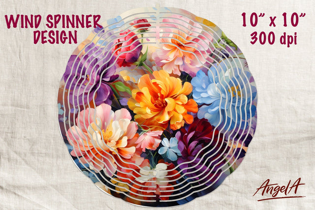 Flower wind spinner sublimation / peony flowers drawing png Sublimation Angelina Semenova 
