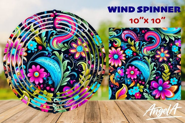Flower wind spinner sublimation, purple paisley pattern Sublimation Angelina Semenova 