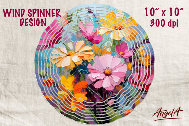 Flower wind spinner sublimation / wild flowers drawing png Sublimation Angelina Semenova 
